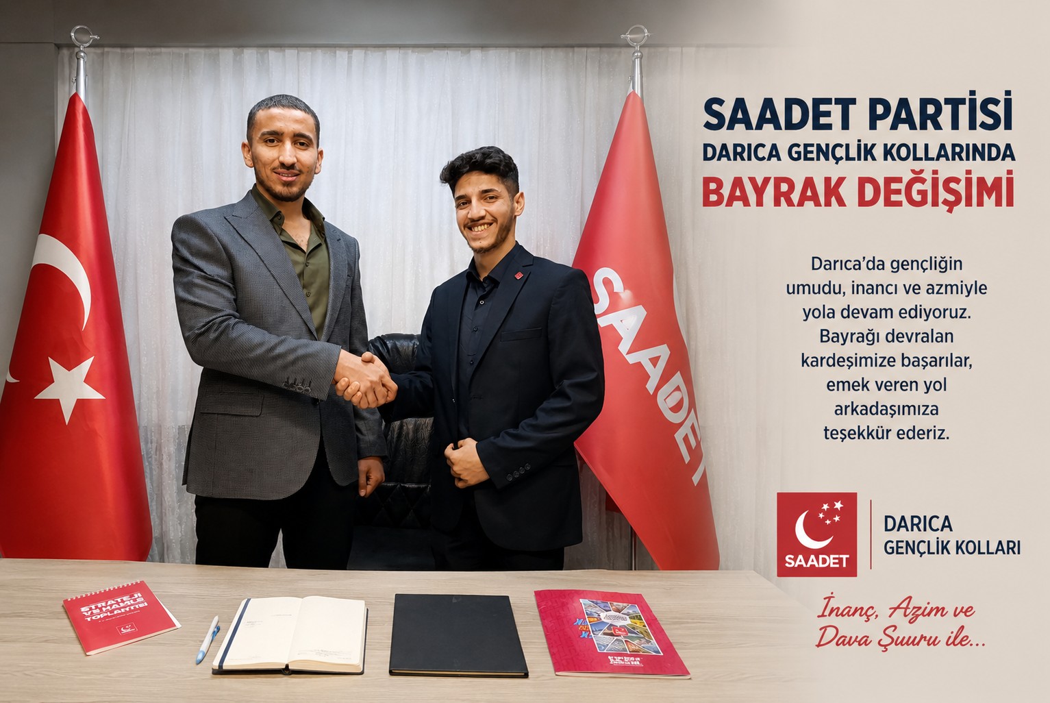 Saadet Partisi Darıca Gençlik Kollarında Bayrak Değişimi