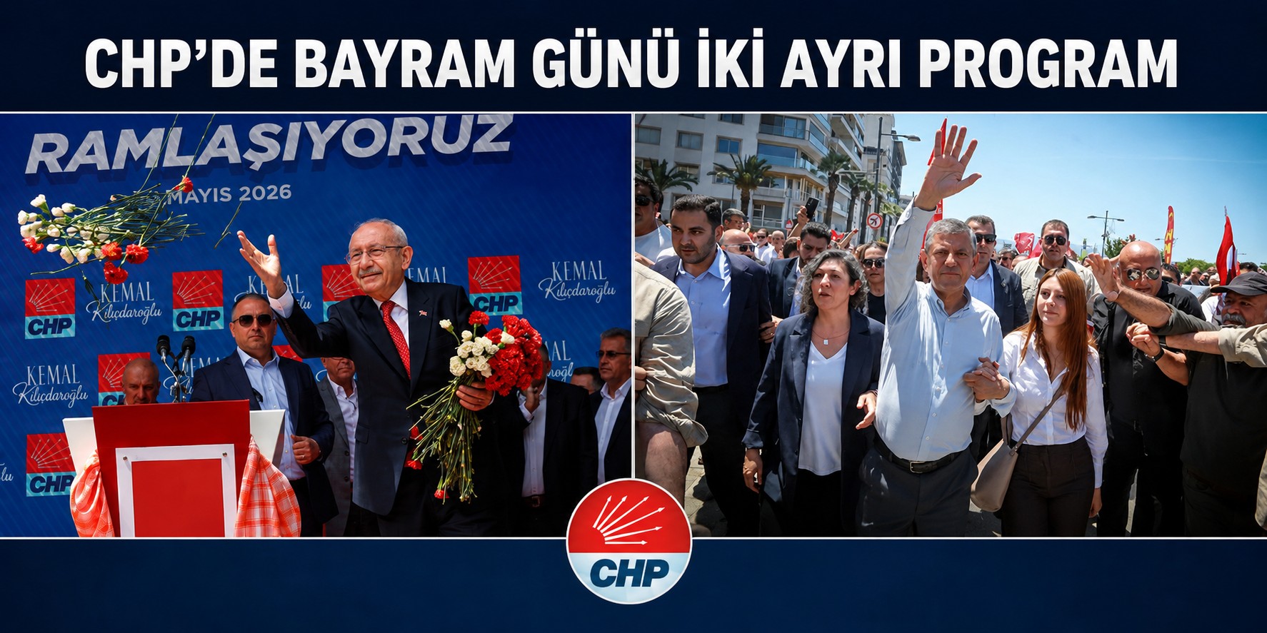 CHP’de Bayram Günü İki Ayrı Program