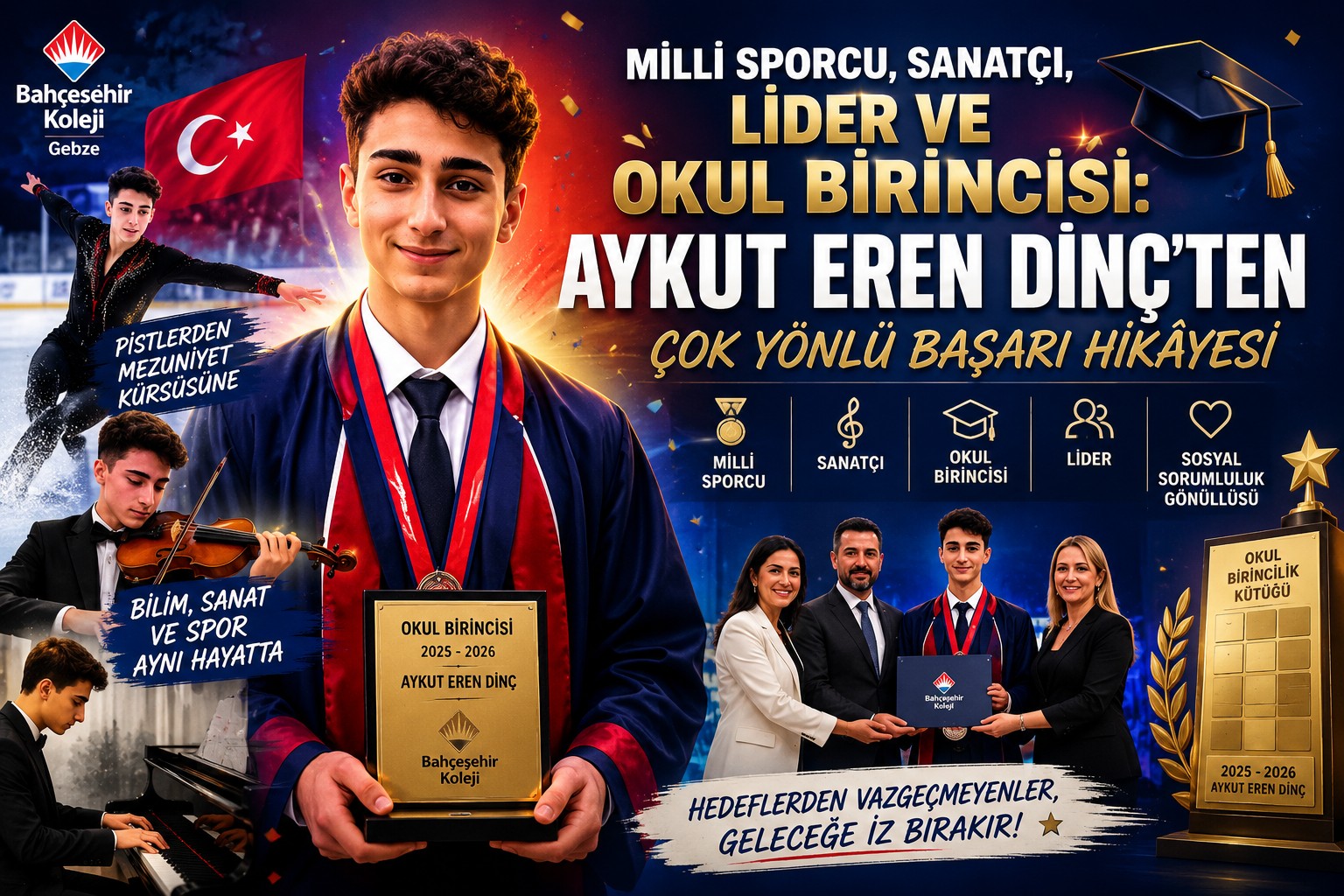 MİLLİ SPORCU, SANATÇI, LİDER VE OKUL BİRİNCİSİ:
AYKUT EREN DİNÇ'TEN İLHAM VEREN BAŞARI HİKÂYESİ