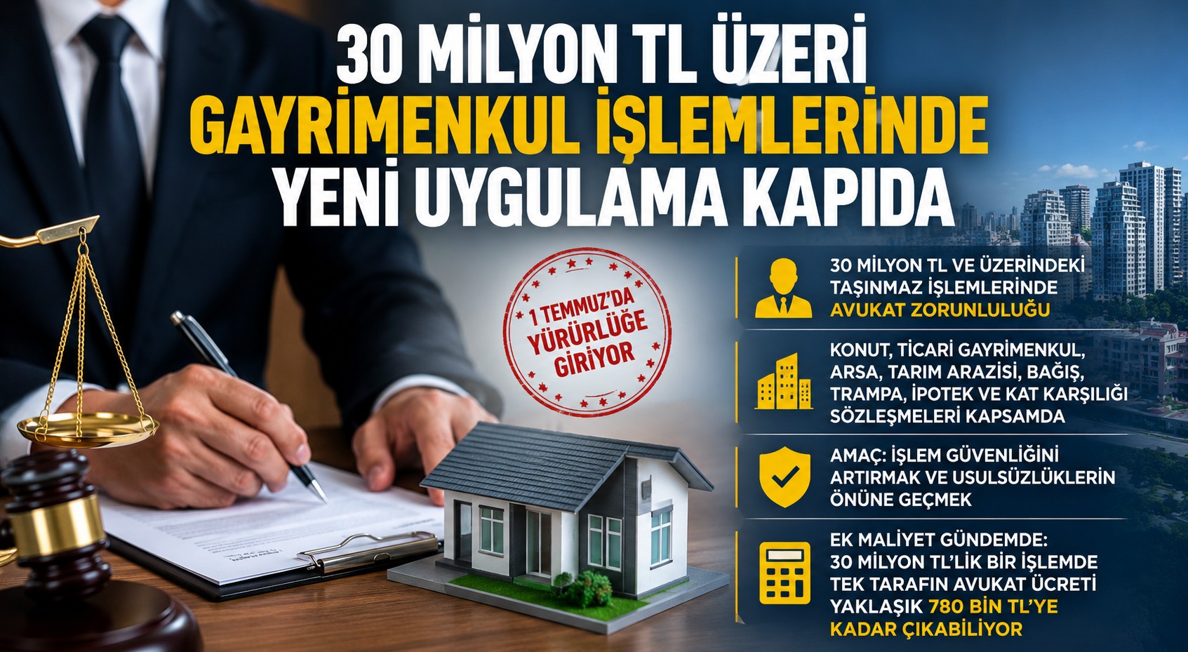 30 Milyon TL Üzeri Gayrimenkul İşlemlerinde Yeni Uygulama Kapıda