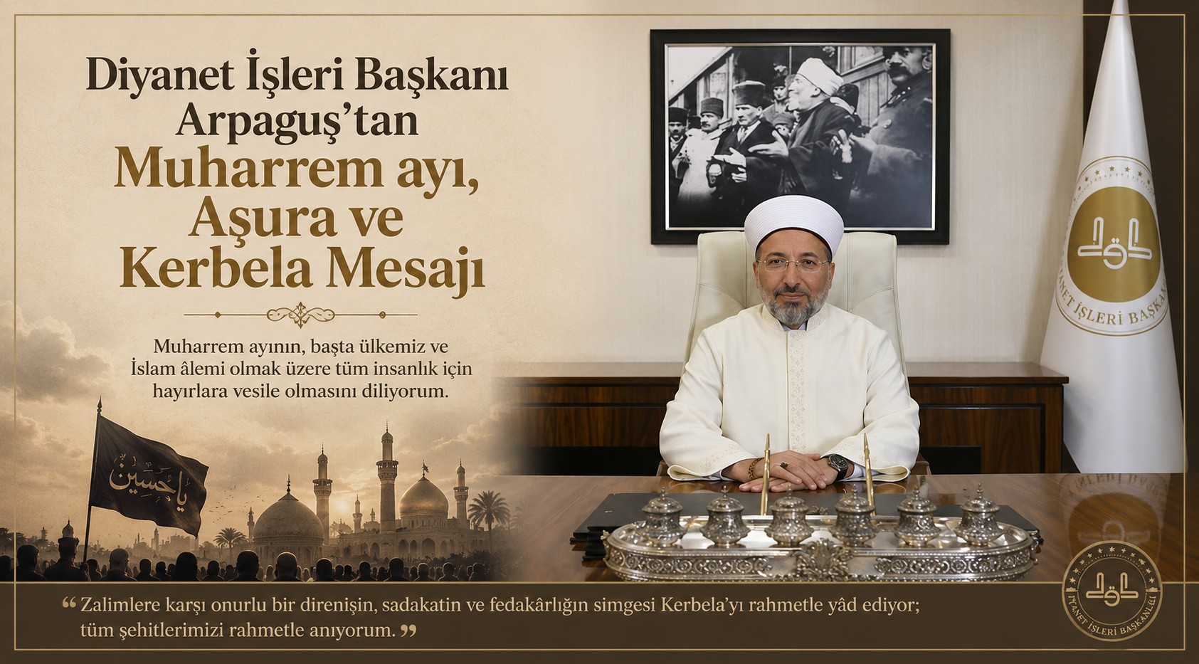 Diyanet İşleri Başkanı Arpaguş’tan Muharrem ayı, Aşura ve Kerbela Mesajı
