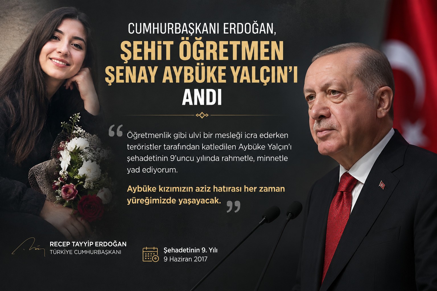 Cumhurbaşkanı Erdoğan, Şehit Öğretmen Şenay Aybüke Yalçın’ı Rahmetle Andı