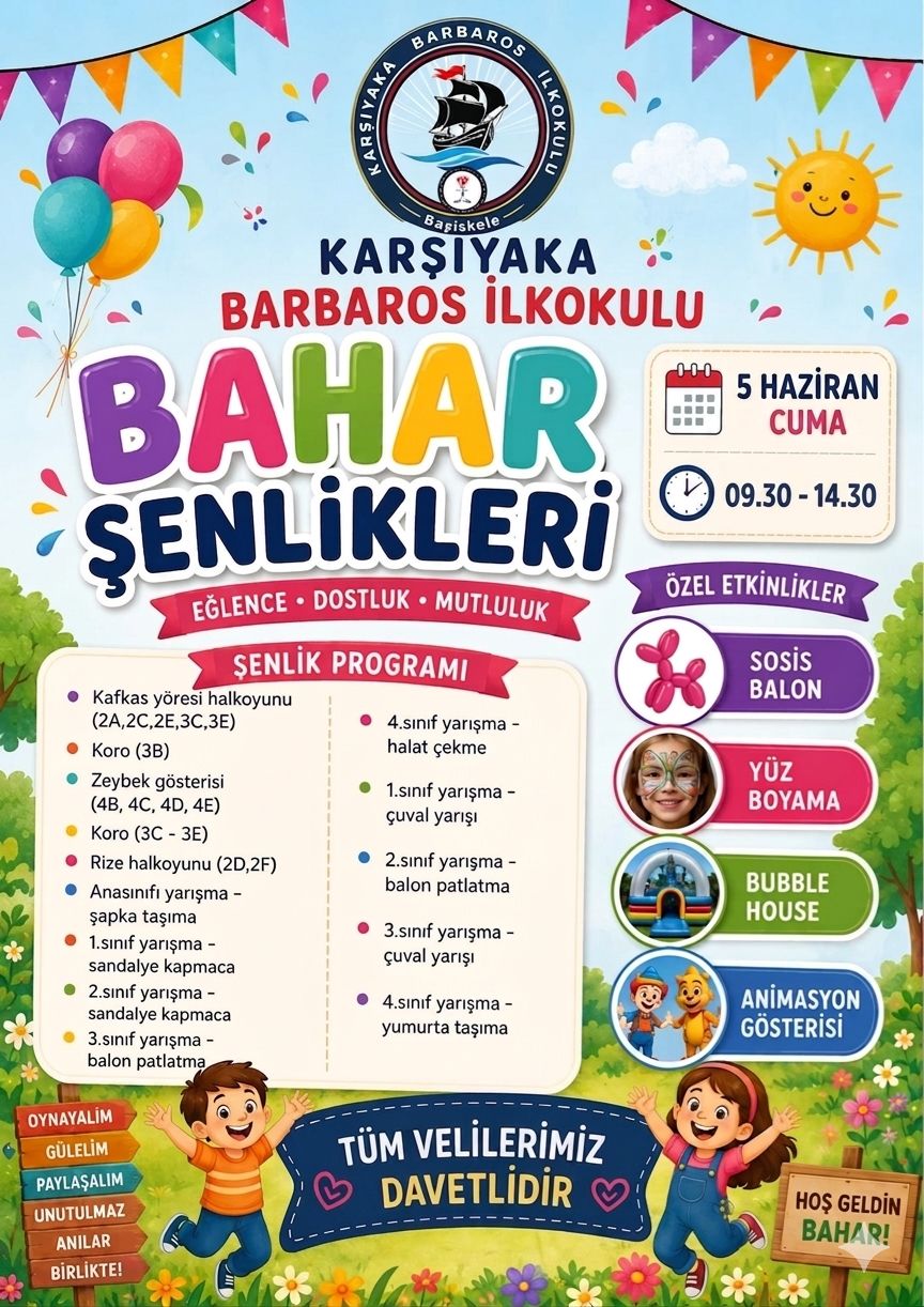 Karşıyaka Barbaros İlkokulu’nda Bahar Şenlikleri Coşkusu