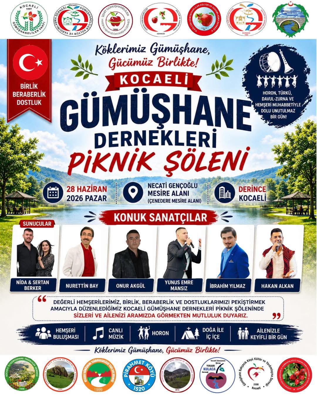 Kocaeli Gümüşhane Dernekleri Piknik Şöleni İçin Geri Sayım Başladı