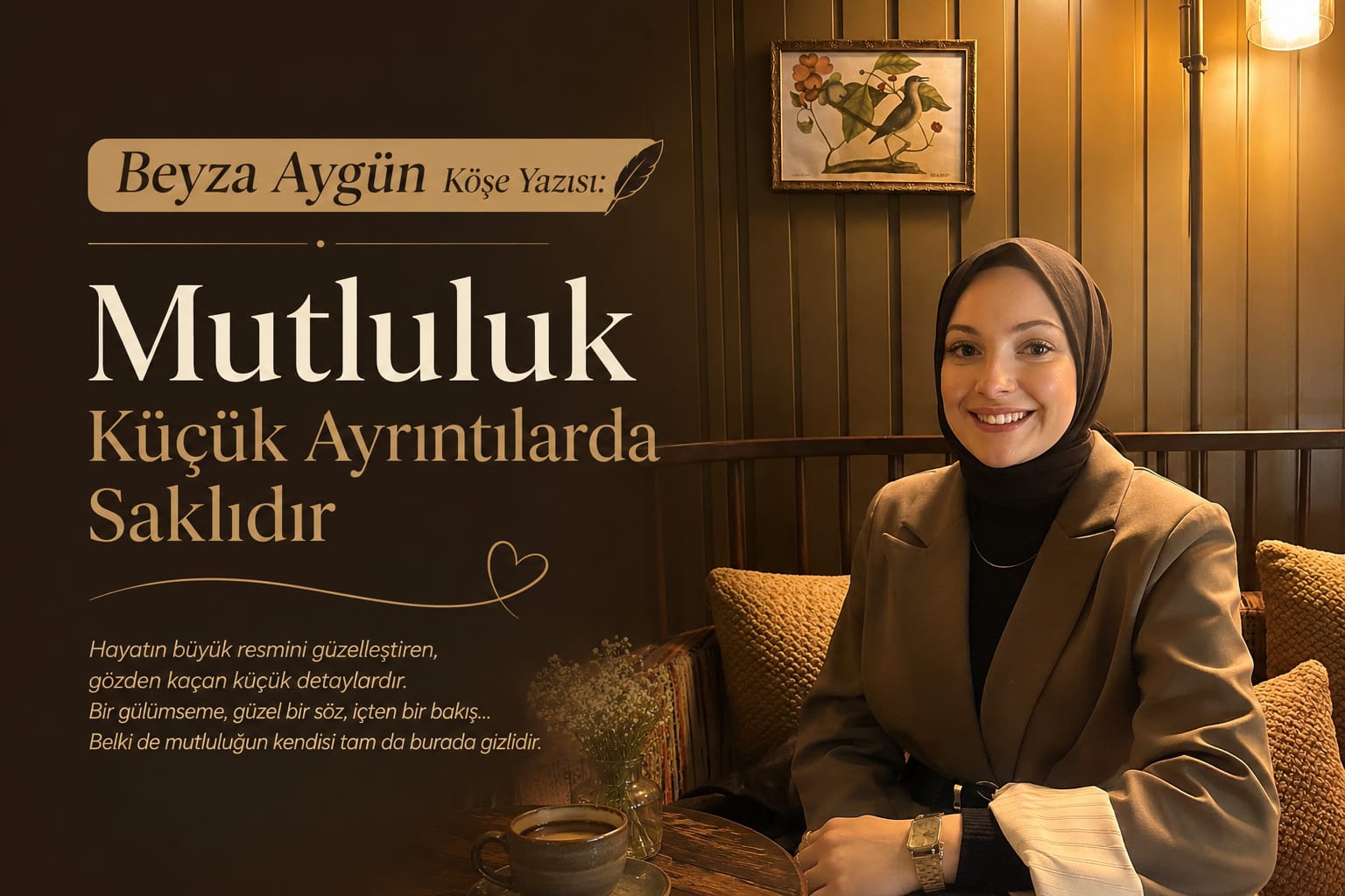 Beyza Aygün Köşe Yazısı: Mutluluk Küçük Ayrıntılarda Saklıdır