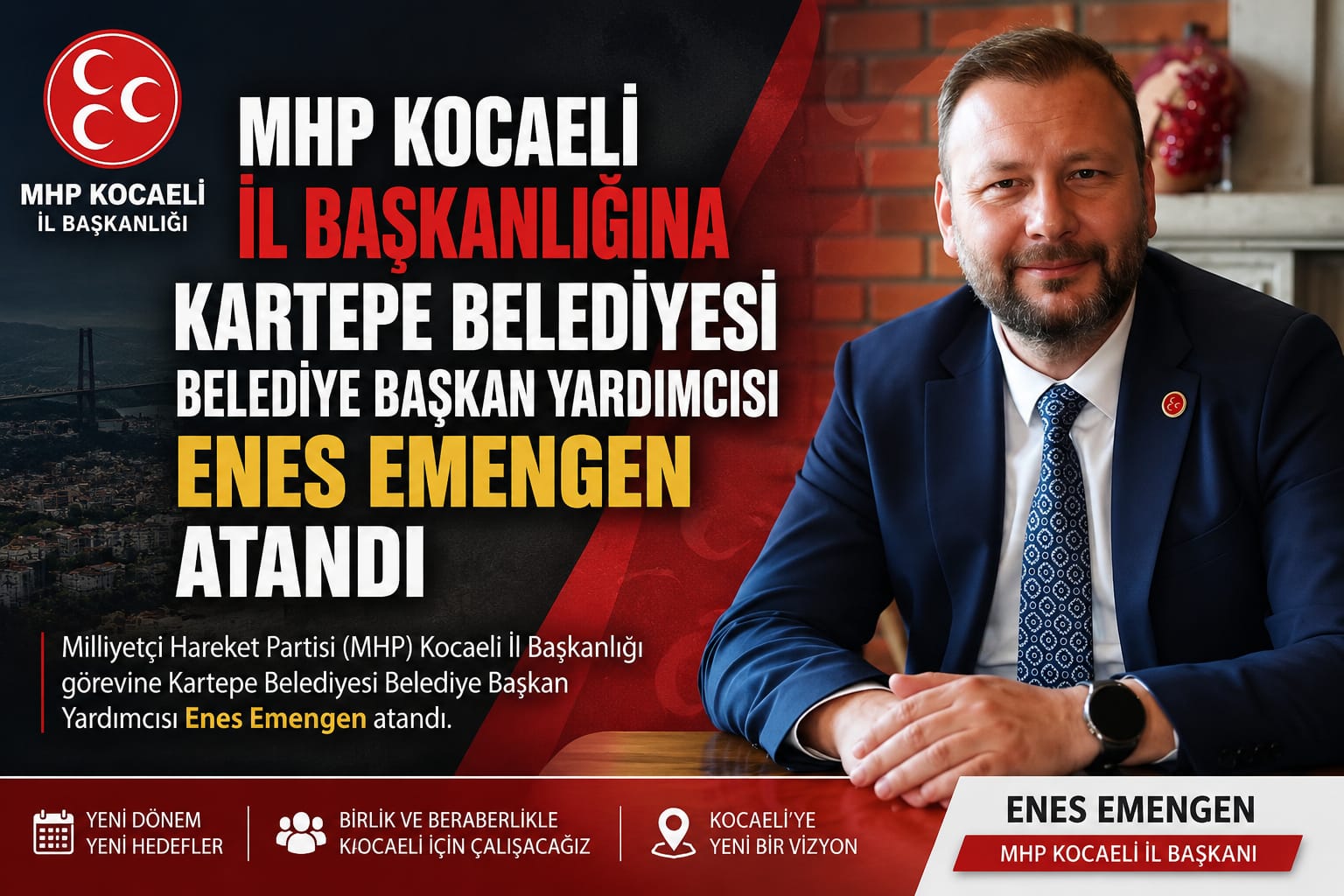 MHP Kocaeli İl Başkanlığına Enes Emengen Atandı