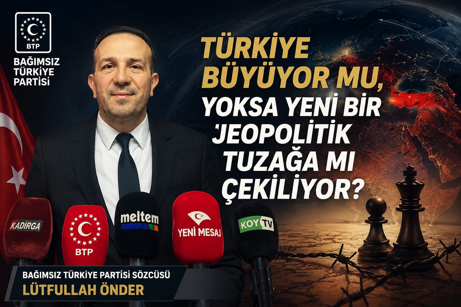 Bağımsız Türkiye Partisi Sözcüsü Lütfullah Önder: "TÜRKİYE BÜYÜYOR MU, YOKSA YENİ BİR JEOPOLİTİK TUZAĞA MI ÇEKİLİYOR?"