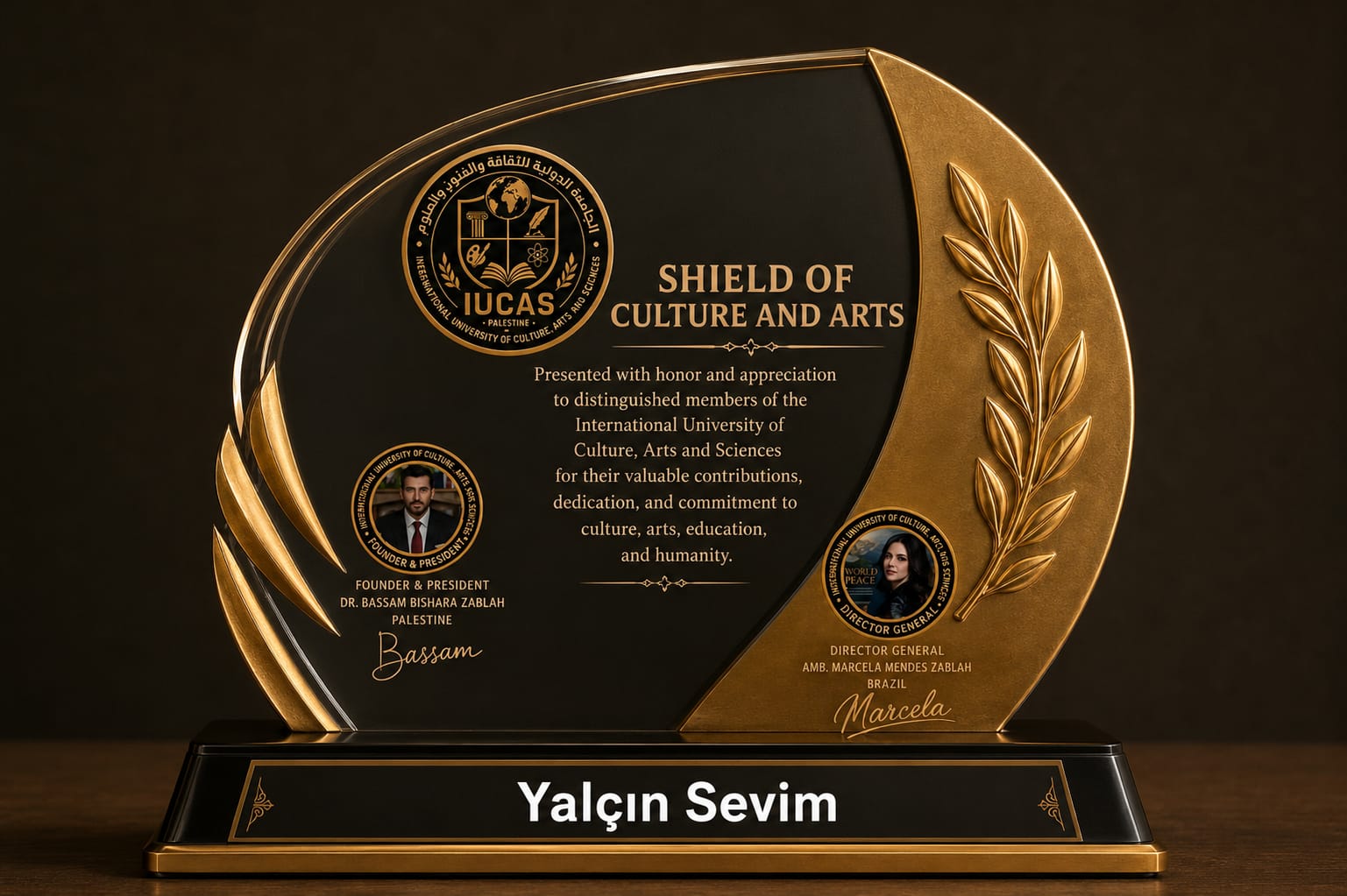 Yalçın Sevim Uluslararası Kültür ve Sanat Kalkanı ile Onurlandırıldı