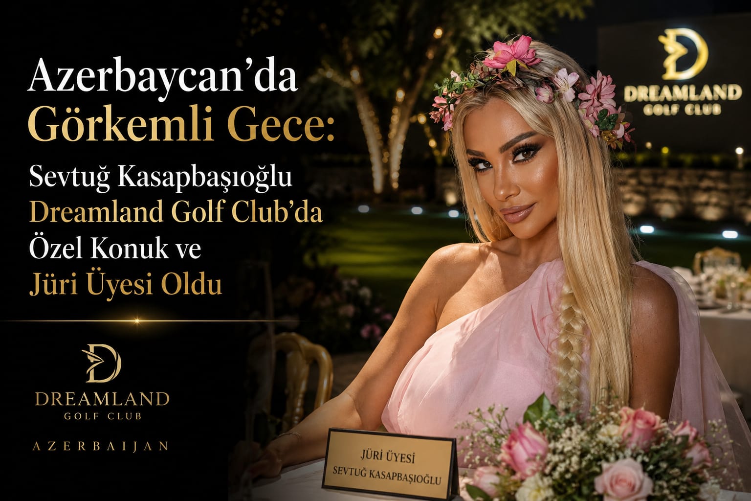 Azerbaycan'da Görkemli Gece: Sevtuğ Kasapbaşıoğlu Dreamland Golf Club'da Özel Konuk ve Jüri Üyesi Oldu