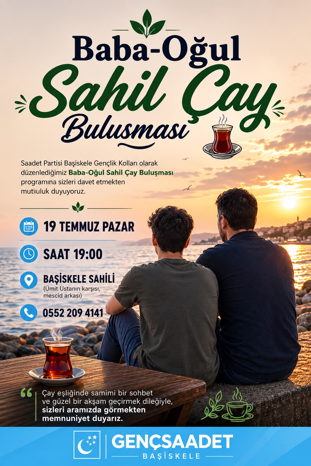 Genç Saadet Başiskele'den "Baba-Oğul Sahil Çay Buluşması" Daveti