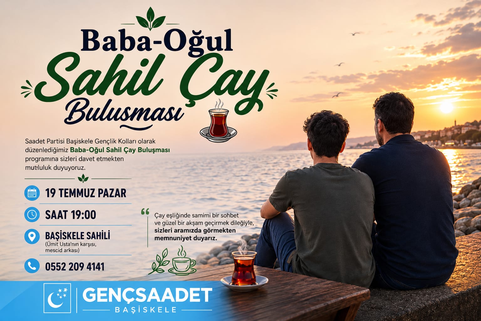 Genç Saadet Başiskele'den "Baba-Oğul Sahil Çay Buluşması" Daveti