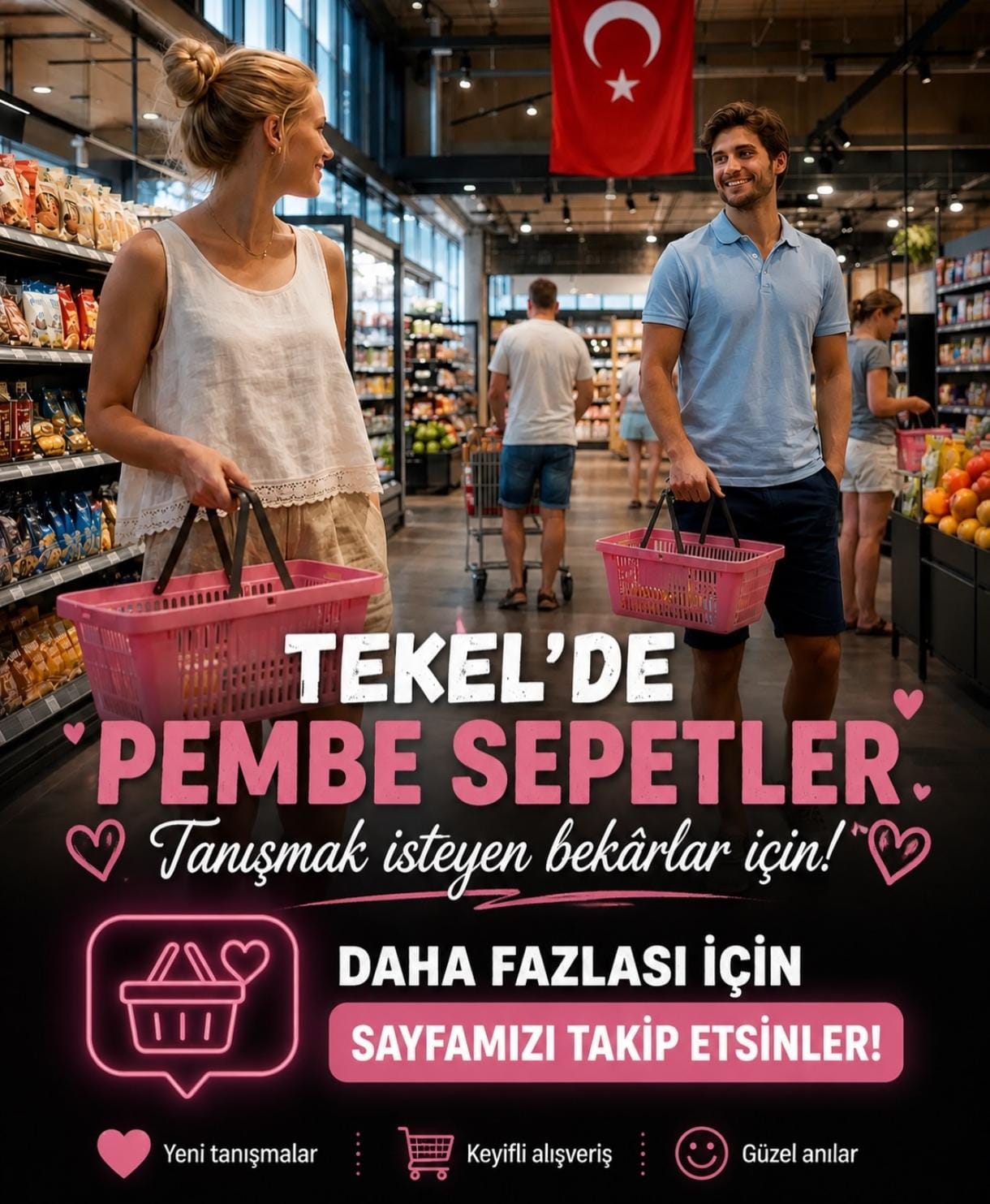 TEKEL'DE PEMBE SEPET UYGULAMASI: BEKÂRLAR İÇİN YENİ TANIŞMA FIRSATI