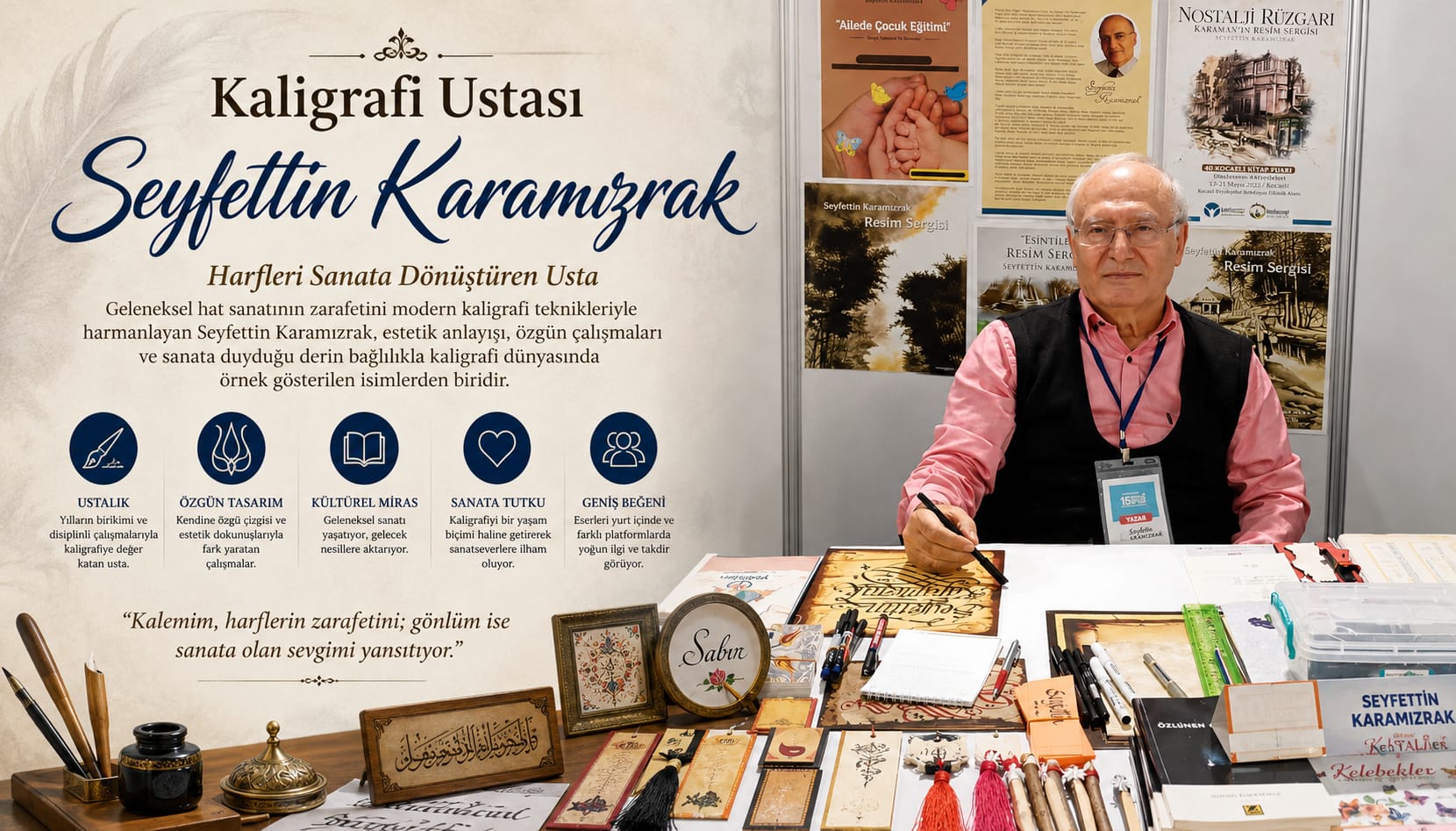 Kaligrafi Ustası Seyfettin Karamızrak: Harfleri Sanata Dönüştüren Usta