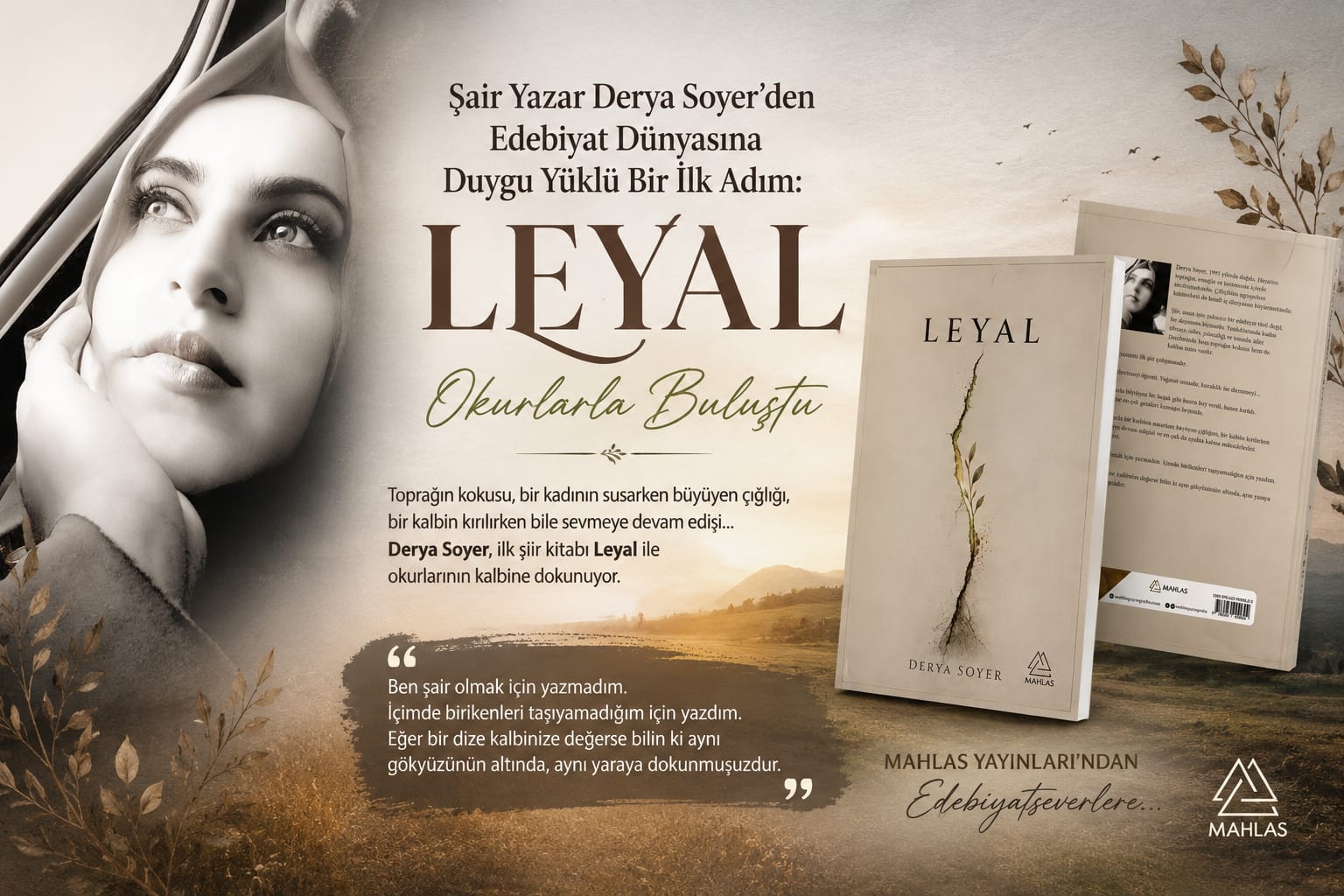 Şair Yazar Derya Soyer'den Edebiyat Dünyasına Duygu Yüklü Bir İlk Adım: "Leyal" Okurlarla Buluştu