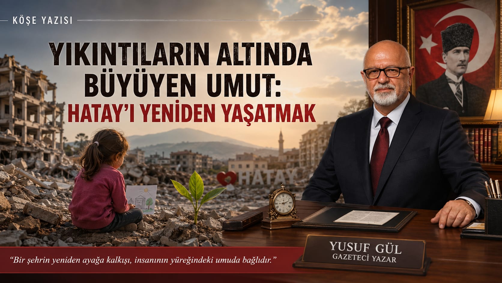 Gazeteci Yazar Yusuf Gül Köşe Yazısı: Yıkıntıların Altında Büyüyen Umut: Hatay'ı Yeniden Yaşatmak "